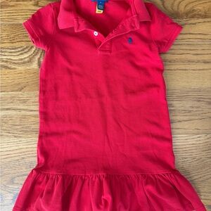 Polo by Ralph Lauren Red Girls Polo Dress with Embroidered Pony